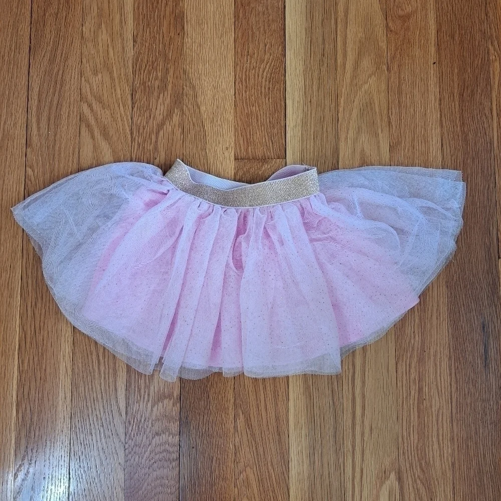 Kidgets Pink Tutu Skirt Baby Girl Size 12 Months Pink and Gold Frilly Barbie - Picture 1 of 7